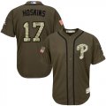 Wholesale Cheap Phillies #17 Rhys Hoskins Green Salute to Service Stitched Youth MLB Jersey