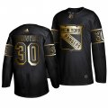 Wholesale Cheap Adidas Rangers #30 Henrik Lundqvist Men's 2019 Black Golden Edition Authentic Stitched NHL Jersey