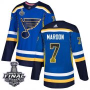 Wholesale Cheap Adidas Blues #7 Patrick Maroon Blue Home Authentic Drift Fashion 2019 Stanley Cup Final Stitched NHL Jersey