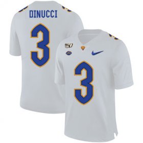 Wholesale Cheap Pittsburgh Panthers 3 Ben DiNucci White 150th Anniversary Patch Nike College Football Jersey