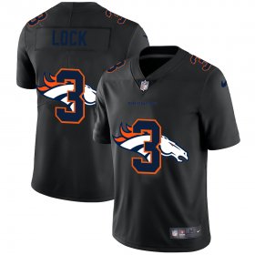 Wholesale Cheap Denver Broncos #3 Drew Lock Men\'s Nike Team Logo Dual Overlap Limited NFL Jersey Black