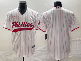 Wholesale Cheap Men\'s Philadelphia Phillies Blank White Pinstripe Cool Base Stitched Baseball Jersey