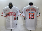 Cheap Men's San Diego Padres #13 Manny Machado Mexico White Cool Base Stitched Baseball Jersey