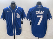Cheap Men's Los Angeles Dodgers #7 Julio Urias Blue Cool Base Stitched Baseball Jersey