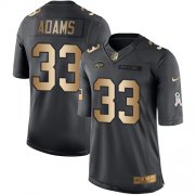 Wholesale Cheap Nike Jets #33 Jamal Adams Black Men's Stitched NFL Limited Gold Salute To Service Jersey