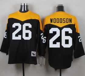 Wholesale Cheap Mitchell And Ness 1967 Steelers #26 Rod Woodson Black/Yelllow Throwback Men\'s Stitched NFL Jersey