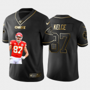 Cheap Kansas City Chiefs #87 Travis Kelce Nike Team Hero 7 Vapor Limited NFL 100 Jersey Black Golden