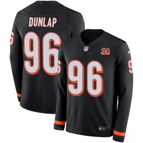 Wholesale Cheap Nike Bengals #96 Carlos Dunlap Black Team Color Men\'s Stitched NFL Limited Therma Long Sleeve Jersey
