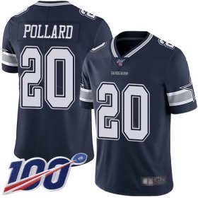 Wholesale Cheap Nike Cowboys #20 Tony Pollard Navy Blue Team Color Youth Stitched NFL 100th Season Vapor Limited Jersey