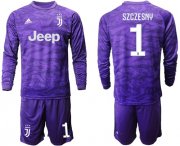 Wholesale Cheap Juventus #1 Szczesny Purple Goalkeeper Long Sleeves Soccer Club Jersey