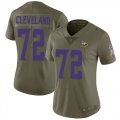 Wholesale Cheap Nike Vikings #72 Ezra Cleveland Olive Women's Stitched NFL Limited 2017 Salute To Service Jersey