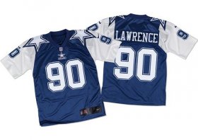 Wholesale Cheap Nike Cowboys #90 Demarcus Lawrence Navy Blue/White Throwback Men\'s Stitched NFL Elite Jersey