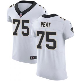 Wholesale Cheap Nike Saints #75 Andrus Peat White Men\'s Stitched NFL Vapor Untouchable Elite Jersey