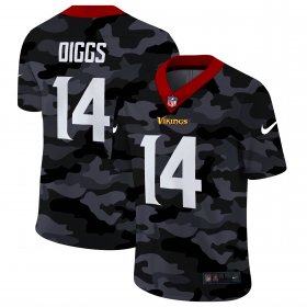 Cheap Minnesota Vikings #14 Stefon Diggs Men\'s Nike 2020 Black CAMO Vapor Untouchable Limited Stitched NFL Jersey