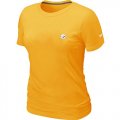 Wholesale Cheap Women's Nike Pittsburgh Steelers Chest Embroidered Logo T-Shirt Yellow