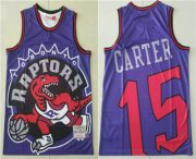Wholesale Cheap Men's Toronto Raptors #15 Vince Carter Purple Big Face Mitchell Ness Hardwood Classics Soul Swingman Throwback Jersey
