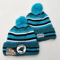 Wholesale Cheap Panthers Team Logo Blue 100th Season Pom Knit Hat YD