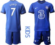 Wholesale Cheap Youth 2020-2021 club Chelsea home 7 blue Soccer Jerseys