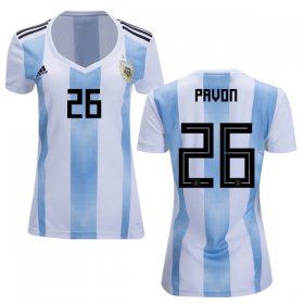 Wholesale Cheap Women\'s Argentina #26 Pavon Home Soccer Country Jersey