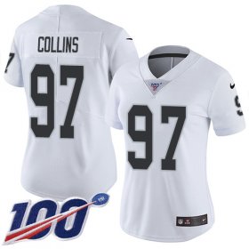 Wholesale Cheap Nike Raiders #97 Maliek Collins White Women\'s Stitched NFL 100th Season Vapor Untouchable Limited Jersey