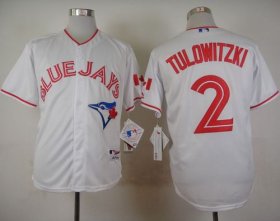 Wholesale Cheap Blue Jays #2 Troy Tulowitzki White 2015 Canada Day Stitched MLB Jersey