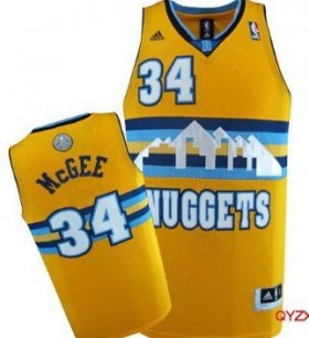 Wholesale Cheap Denver Nuggets #34 JaVale McGee Yellow Swingman Jersey