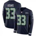 Wholesale Cheap Nike Seahawks #33 Jamal Adams Steel Blue Team Color Youth Stitched NFL Limited Therma Long Sleeve Jersey