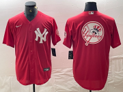 Cheap Mens New York Yankees Blank Red Cool Base Stitched Baseball Jersey