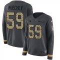 Wholesale Cheap Nike Panthers #59 Luke Kuechly Anthracite Salute to Service Women's Stitched NFL Limited Therma Long Sleeve Jersey