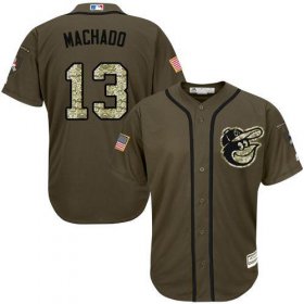Wholesale Cheap Orioles #13 Manny Machado Green Salute to Service Stitched Youth MLB Jersey