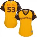 Wholesale Cheap Orioles #53 Zach Britton Gold 2016 All-Star American League Women's Stitched MLB Jersey