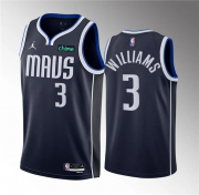 Wholesale Cheap Men's Dallas Mavericks #3 Grant Williams Navy Statement Edition Stitched Basketball Jersey