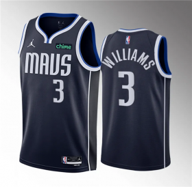 Wholesale Cheap Men\'s Dallas Mavericks #3 Grant Williams Navy Statement Edition Stitched Basketball Jersey