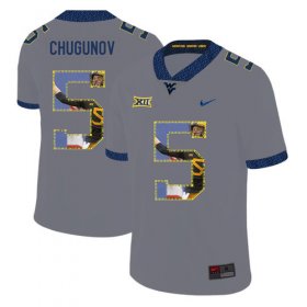 Wholesale Cheap West Virginia Mountaineers 5 Chris Chugunov Gray Fashion College Football Jersey