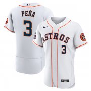 Wholesale Cheap Men's Houston Astros #3 Jeremy Pena 2022 World Series White Flex Base Stitched Baseball Jersey