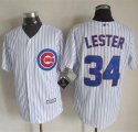 Wholesale Cheap Cubs #34 Jon Lester White Strip New Cool Base Stitched MLB Jersey
