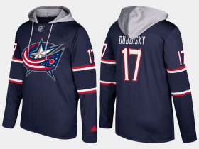 Wholesale Cheap Blue Jackets #17 Brandon Dubinsky Navy Name And Number Hoodie