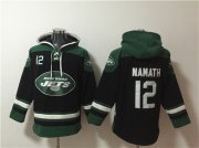 Wholesale Cheap Men's New York Jets #12 Joe Namath Black Ageless Must-Have Lace-Up Pullover Hoodie