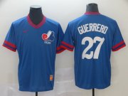 Wholesale Cheap Montreal Expos #27 Vladimir Guerrero Blue Nike Retro Authentic Stitched MLB Jersey