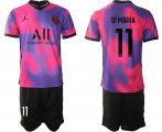 Wholesale Cheap Men 2020-2021 Club Paris Saint-Germain away purple 11 Soccer Jersey