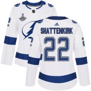 Cheap Adidas Lightning #22 Kevin Shattenkirk White Road Authentic Women's 2020 Stanley Cup Champions Stitched NHL Jersey