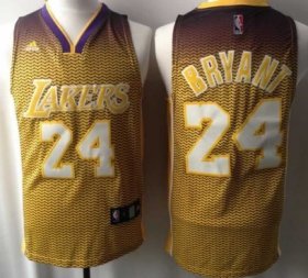Wholesale Cheap Los Angeles Lakers #24 Kobe Bryant Yellow Resonate Fashion Jersey