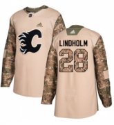 Wholesale Cheap Men's Adidas Calgary Flames #28 Elias Lindholm Camo Authentic 2017 Veterans Day Stitched NHL Jersey