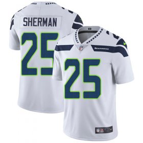 Wholesale Cheap Nike Seahawks #25 Richard Sherman White Men\'s Stitched NFL Vapor Untouchable Limited Jersey