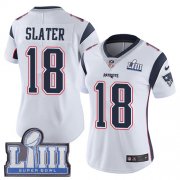 Wholesale Cheap Nike Patriots #18 Matt Slater White Super Bowl LIII Bound Women's Stitched NFL Vapor Untouchable Limited Jersey