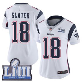 Wholesale Cheap Nike Patriots #18 Matt Slater White Super Bowl LIII Bound Women\'s Stitched NFL Vapor Untouchable Limited Jersey