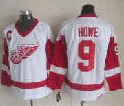 Wholesale Cheap Red Wings #9 Gordie Howe White CCM Throwback Stitched NHL Jersey