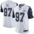 Wholesale Cheap Nike Cowboys #97 Trysten Hill White Men's Stitched With Established In 1960 Patch NFL Limited Rush Jersey