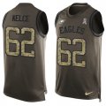 Wholesale Cheap Nike Eagles #62 Jason Kelce Green Men's Stitched NFL Limited Salute To Service Tank Top Jersey