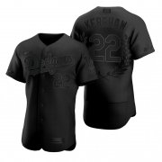 Wholesale Cheap Men's Los Angeles Dodgers #22 Clayton Kershaw Black Nike Flexbase Fashion Jersey